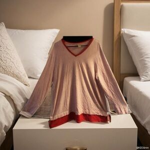 Pre Owned Women’s Chico’s Pinstripe Shirt Top Sz 3 Classic Comfort & Style